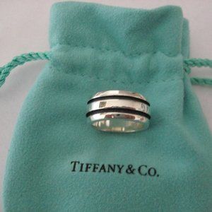 Tiffany and Co. Atlas Two Stripe Ring- Size 6 with Pouch-Just Polished